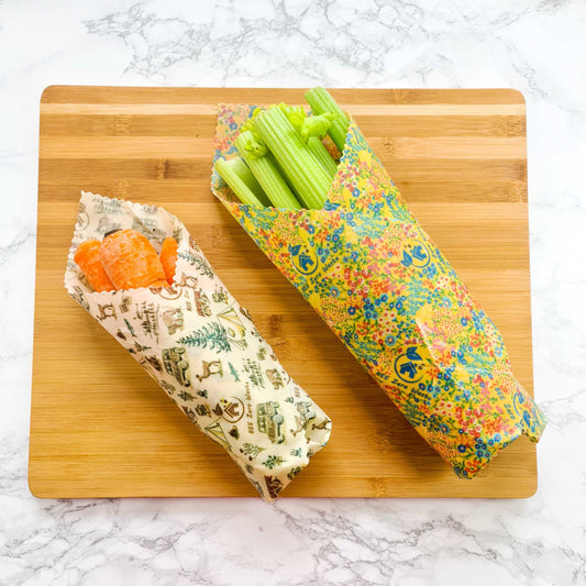Sustainable Kitchen Essentials: Vegetables Freshly Wrapped in BEE Zero Waste Beeswax Food Wraps