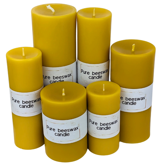 Pure Beeswax Pillar Candles