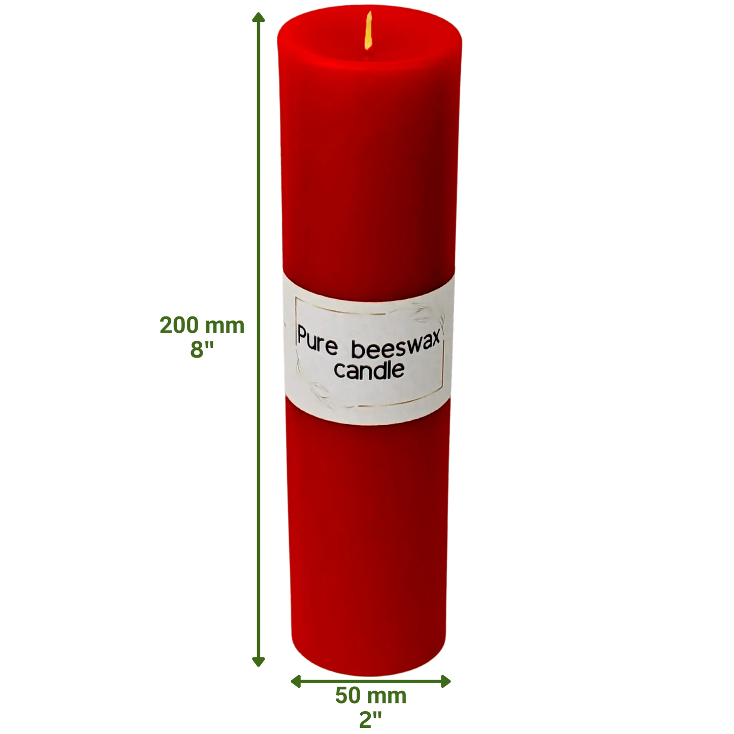 Eco-friendly natural wax red pillar candles, clean burning for a safe home glow