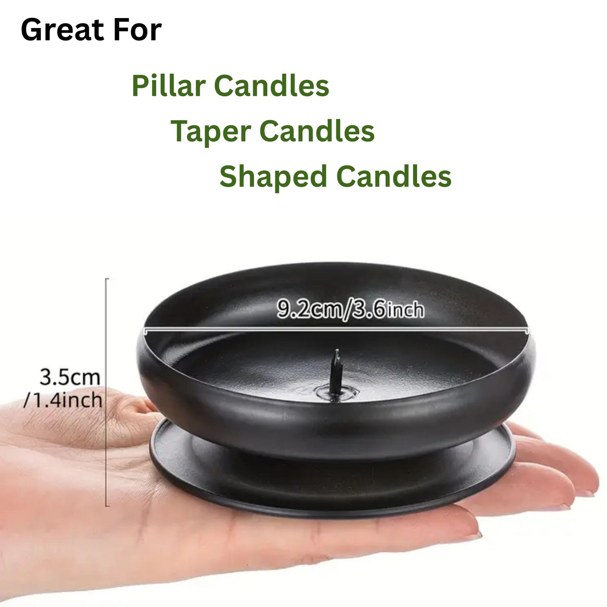 Sturdy Metal Candle Holder with Spike – Secure Pillar Candle Base for Home & Events