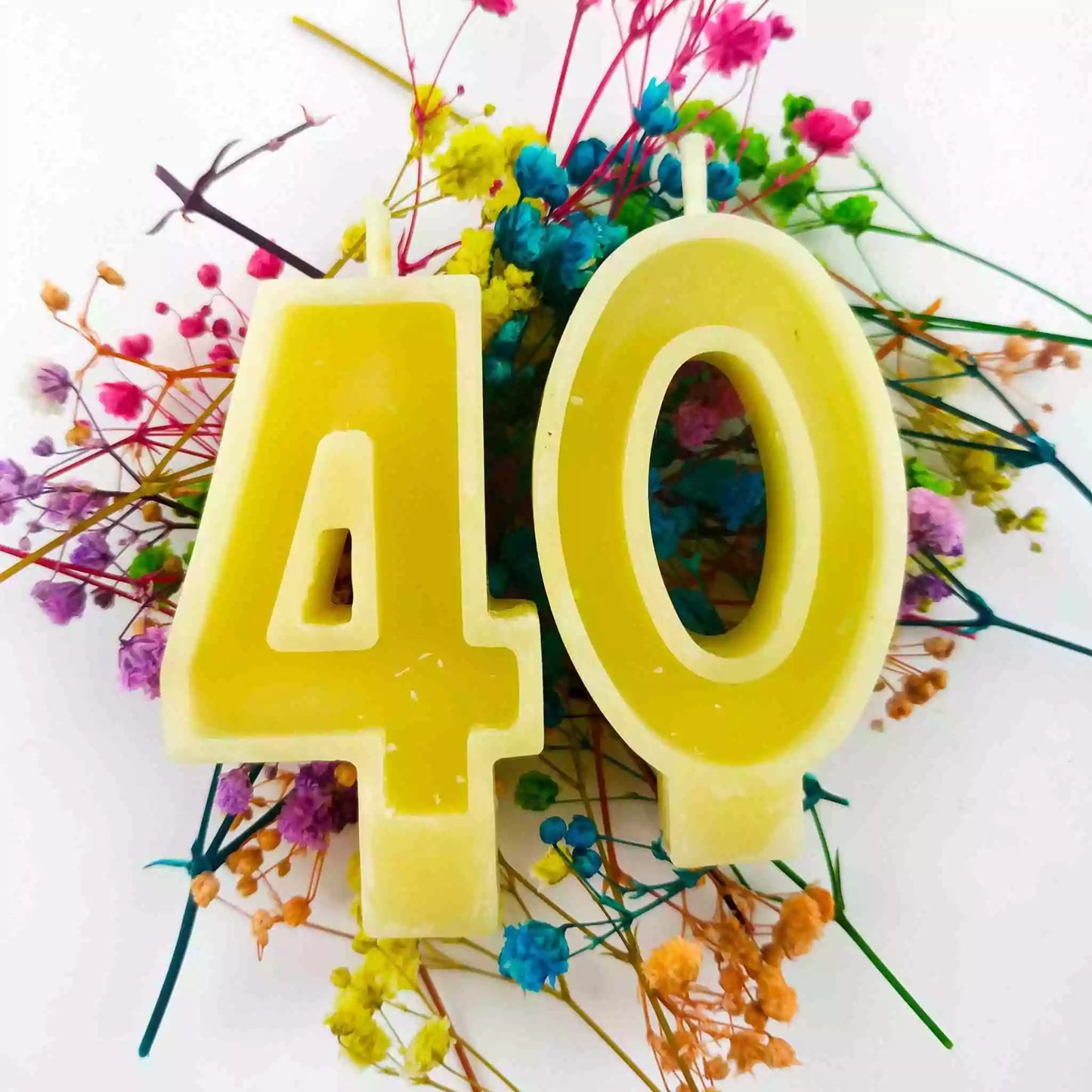 Handcrafted Pure Beeswax Candles Numbers 0 to 9 for Sustainable Home Decor