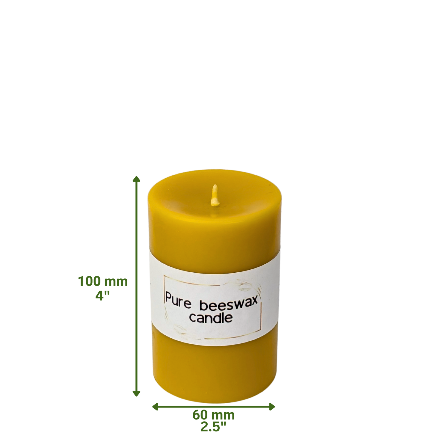 Sustainable British beeswax candle, elegantly hand-poured, on a wooden surface