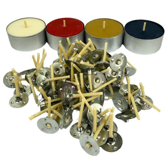 Pre-tabbed candle wicks for beeswax, soy, paraffin, and rapeseed wax