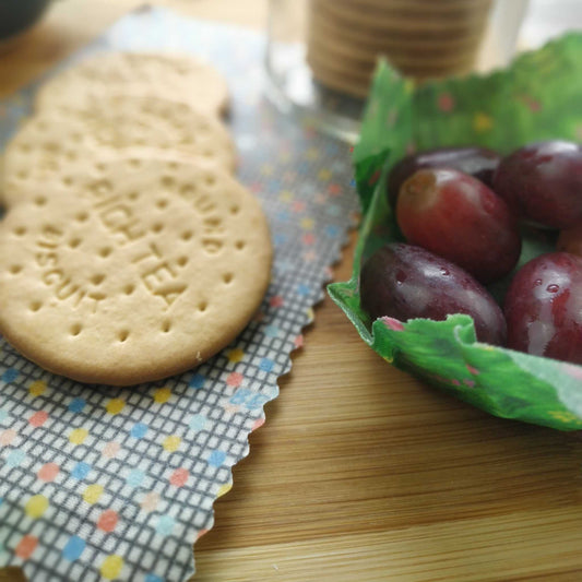 Colorful Beeswax Wraps by BEE Zero Waste, Perfect for Eco-Friendly Food Storage