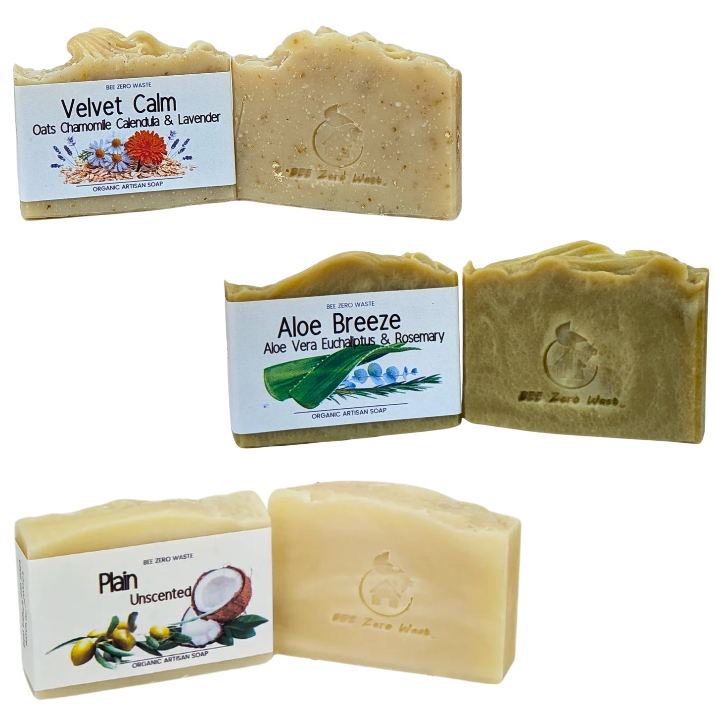 All Natural Vegan Soap Bars - Pack of 3