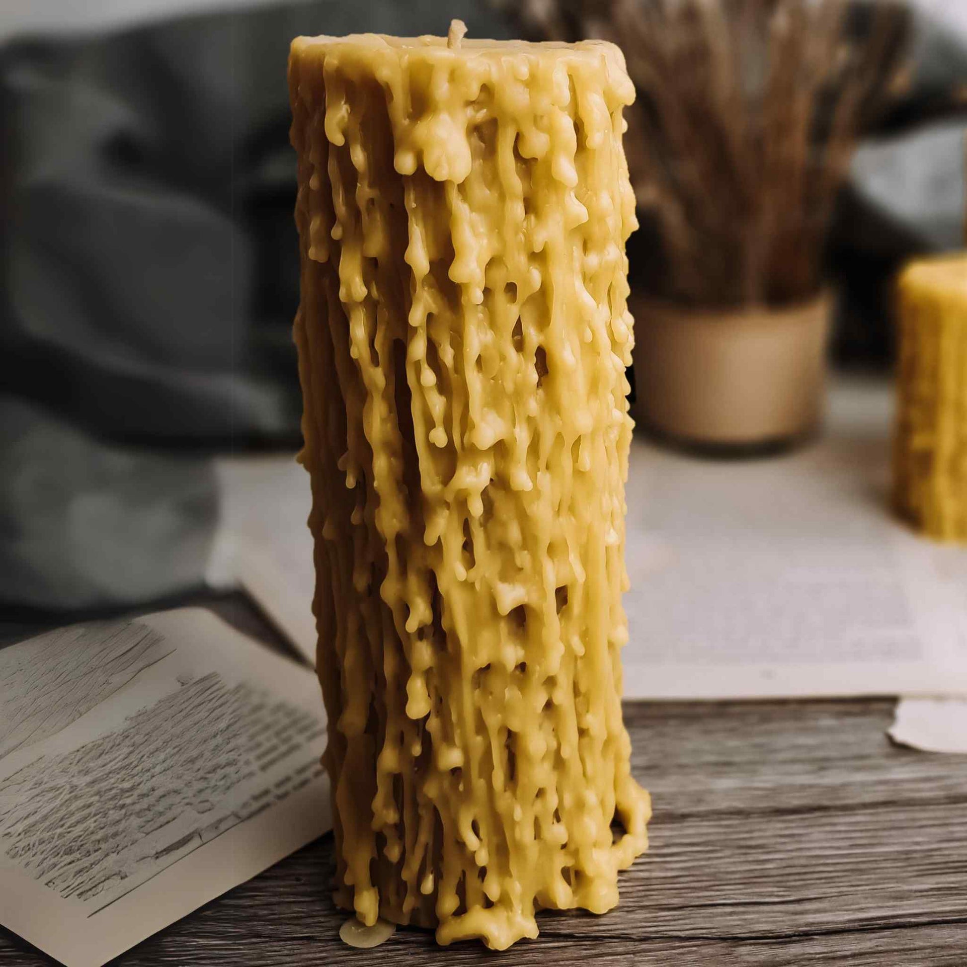 Luxurious beeswax candle collection, demonstrating eco-luxe lighting that adds elegance to modern home decor