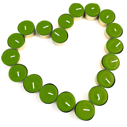 Green pure beeswax tealights 