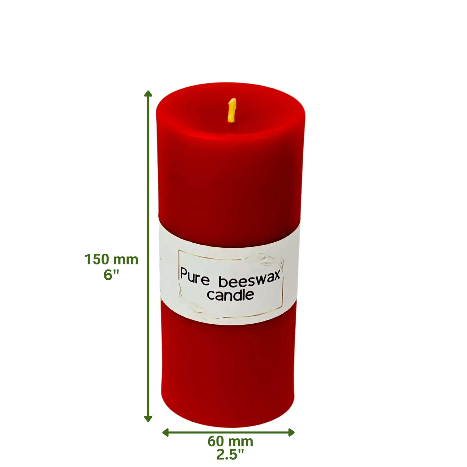 Non-toxic, hypoallergenic pure wax red pillar candles for safe, warm home lighting.