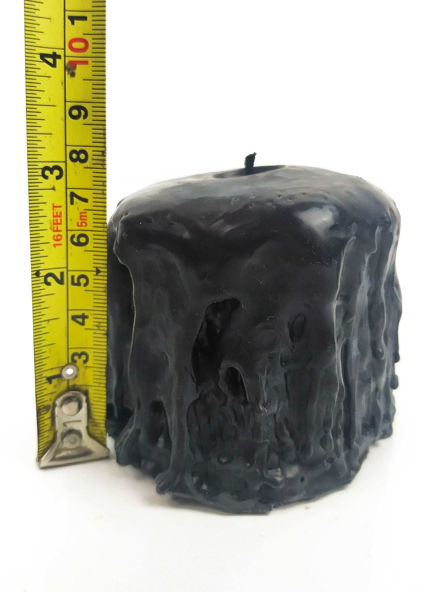 Black Beeswax Hand Dripped Pillar Candles, 100% pure beeswax candle, unique, unusual candles, spell