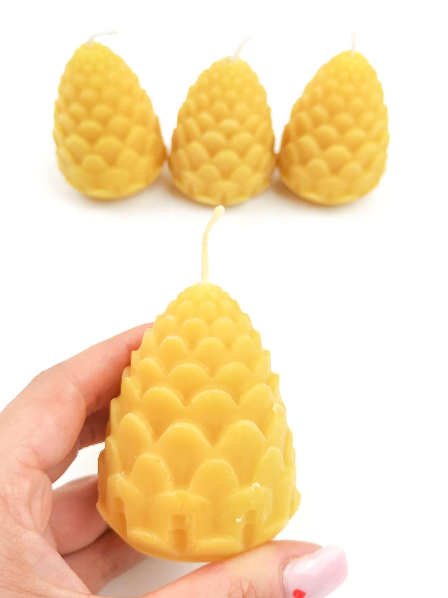Beeswax candle, pine cone shape, 100% pure beeswax candles, natural wax, plastic free, votive, candles, tapers, pillar