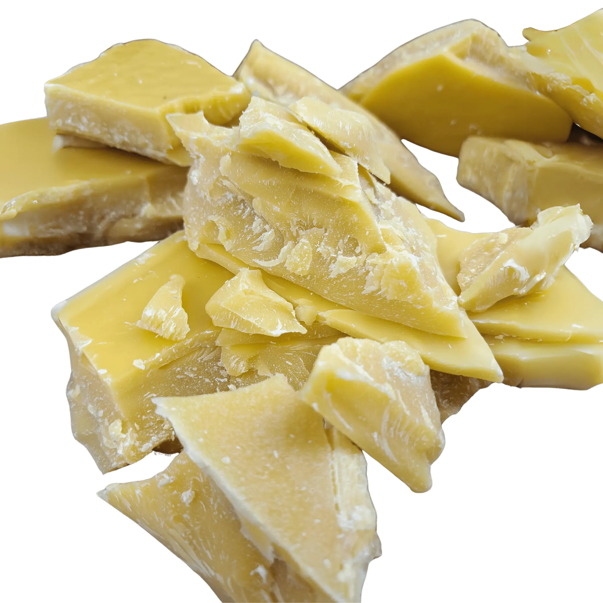 100% pure natural yellow beeswax blocks from British beekeepers, ready for eco-friendly crafts, candle making, beeswax wraps, and natural polishing, showcased on a sustainable wooden surface