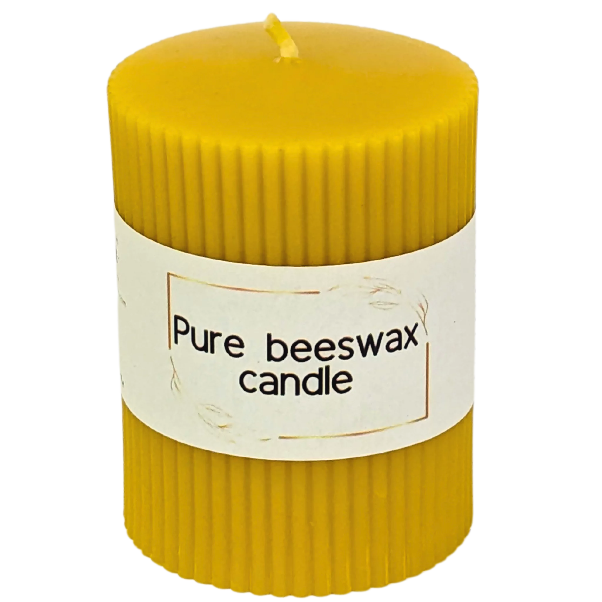 Pure-Beeswax-Fluted-Pillar-Candle-Handcrafted-in-The-UK – BEE Zero Waste