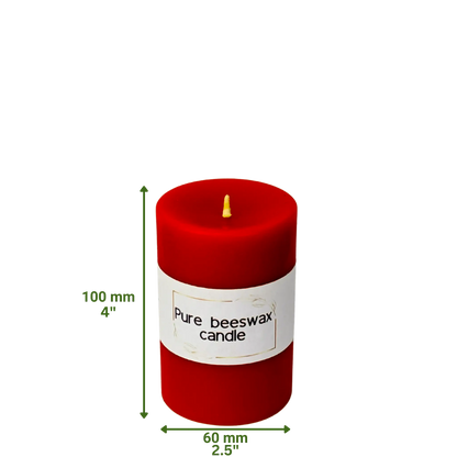 Scented red pillar candles enhance room decor with subtle aroma and sophisticated look.