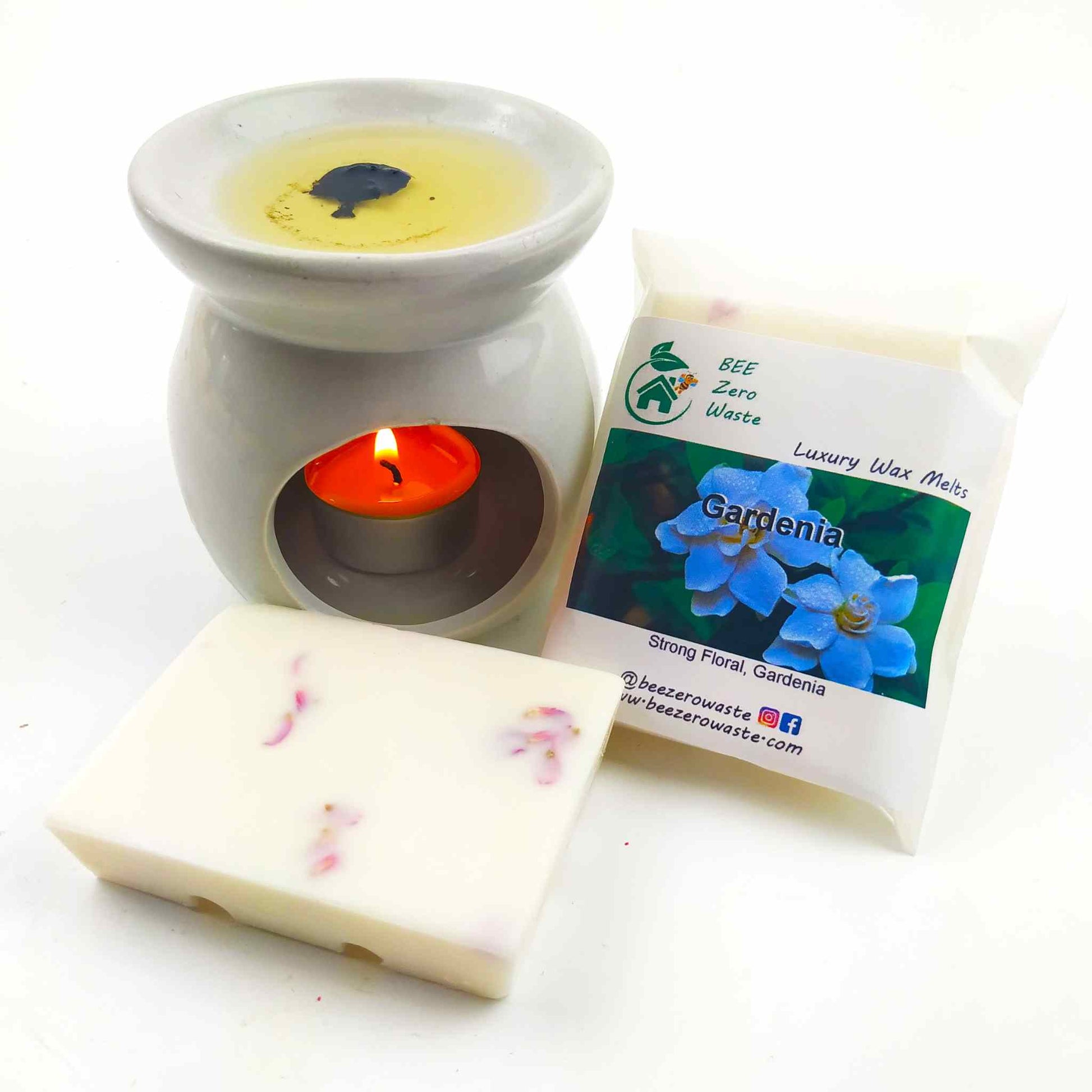 Natural essential oil wax melts in a serene setting, highlighting aromatherapy benefits for stress relief and relaxation