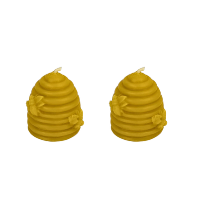 Sustainable beehive-shaped beeswax candle from the UK, providing a smokeless and dripless ambiance