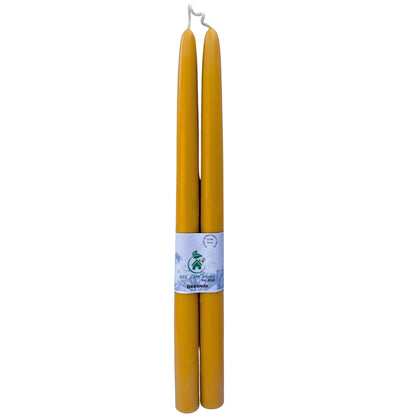 Image of extra long black taper candles handcrafted from natural beeswax non-toxic slow-burning ideal for gothic decor, Halloween, and alternative events