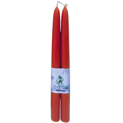 Hand-Dipped Beeswax Taper Candles - Pair (2 Candles)