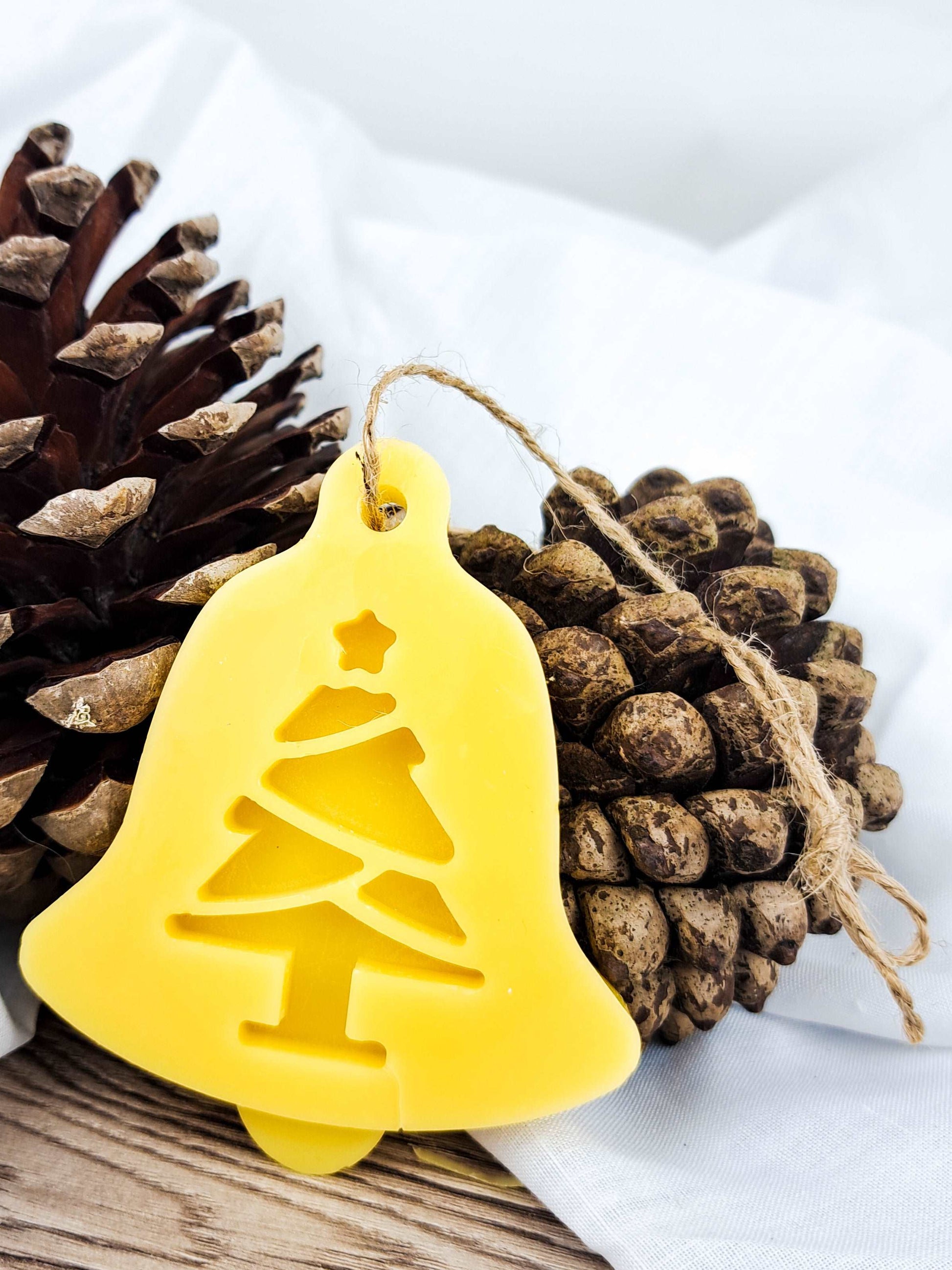 Beeswax Christmas tree decorations, Hand made in UK, ornaments, unscented ornaments, bee zero waste