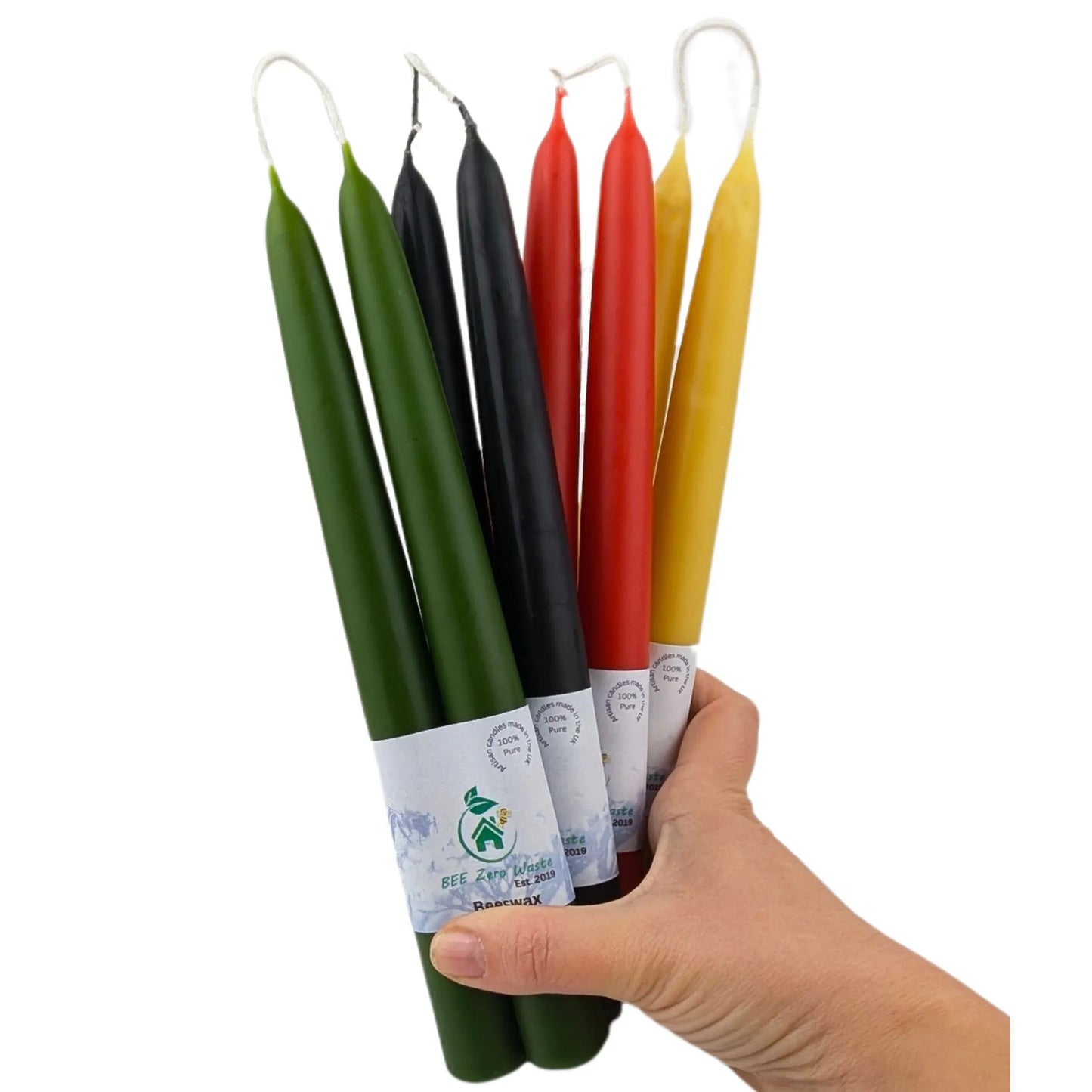 Hand-Dipped Beeswax Taper Candles - Pair (2 Candles)