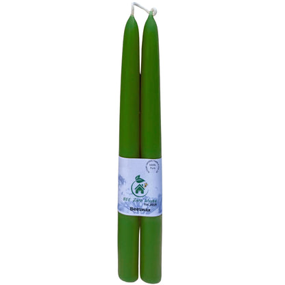 Hand-Dipped Beeswax Taper Candles - Pair (2 Candles)