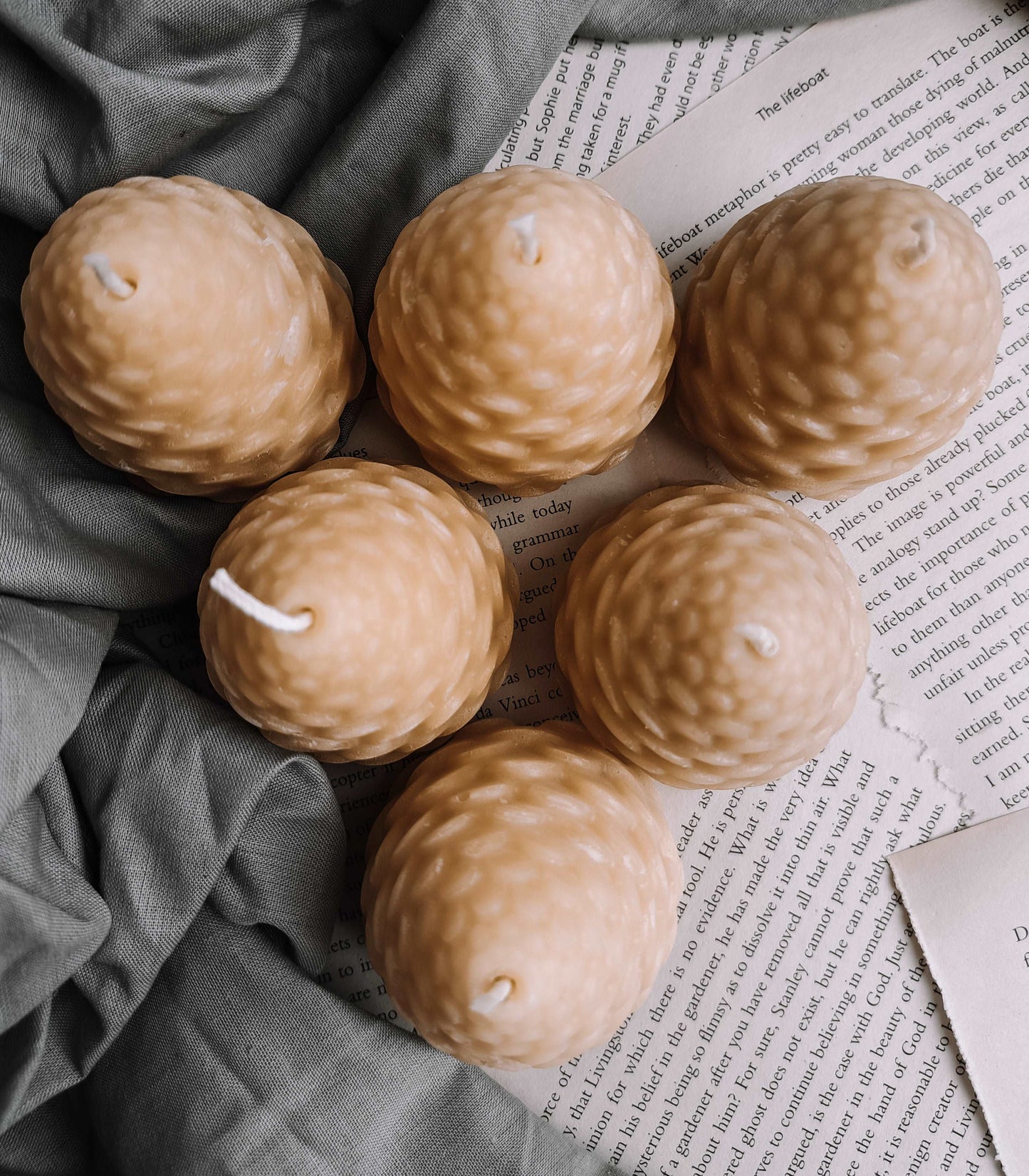 Beeswax candle, pine cone shape, 100% pure beeswax candles, natural wax, plastic free, votive, candles, tapers, pillar