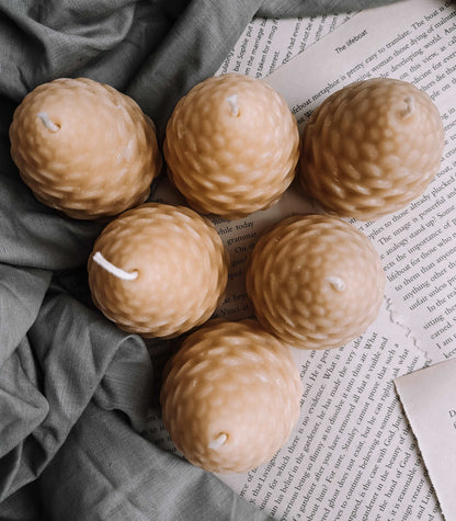 Beeswax candle, pine cone shape, 100% pure beeswax candles, natural wax, plastic free, votive, candles, tapers, pillar