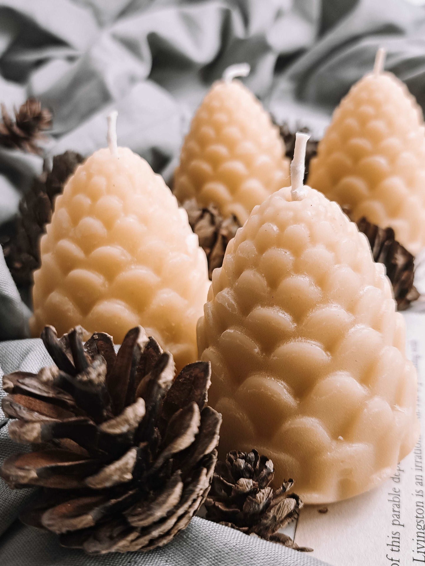 Beeswax candle, pine cone shape, 100% pure beeswax candles, natural wax, plastic free, votive, candles, tapers, pillar