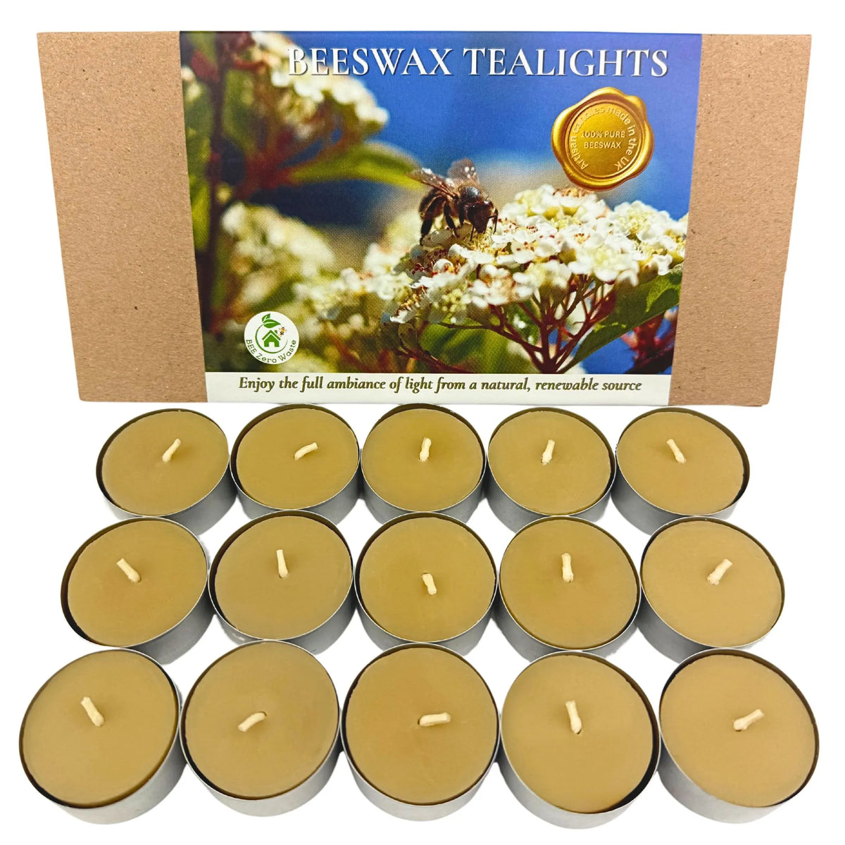 Pure beeswax tealight candles natural organic tea candle

