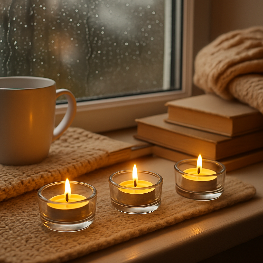 Reusable glass tea light holder for table centerpiece décor