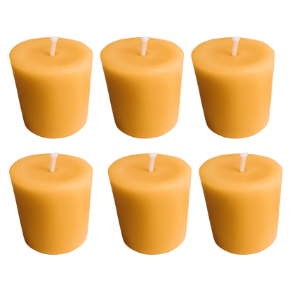 Sustainably sourced beeswax votives, crafted for a serene burn, ideal for creating a tranquil and inviting space