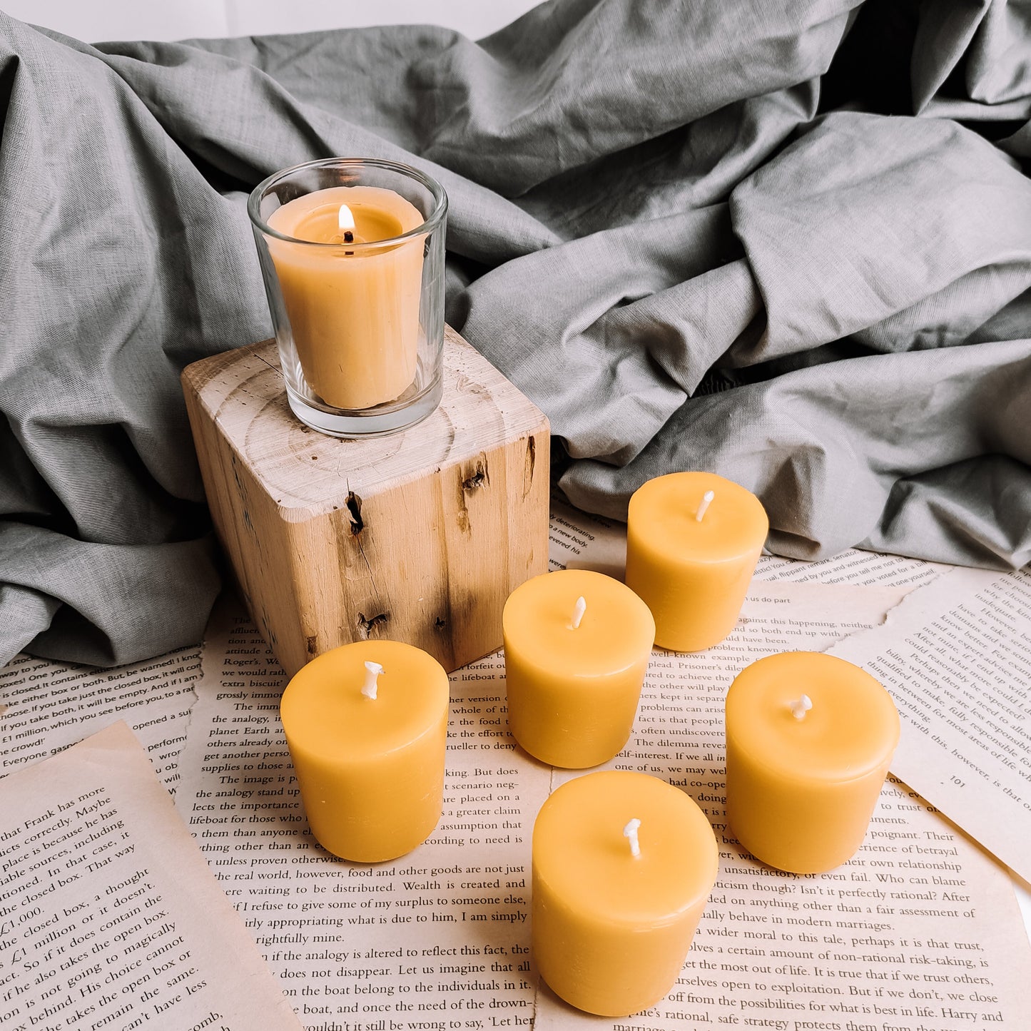 Beeswax Votive candle, bee zero waste, candles,  pray candles, yoga candles