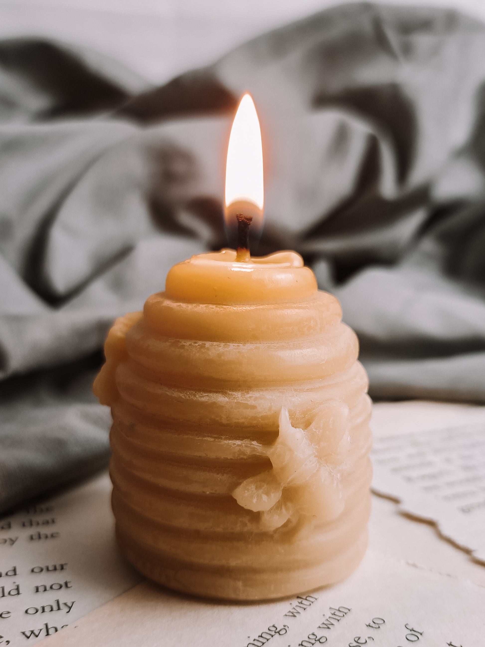 BEESWAX CANDLE , Beehive shape , bee candles, natural bees products, bees wax votive, dinner candle, tealights