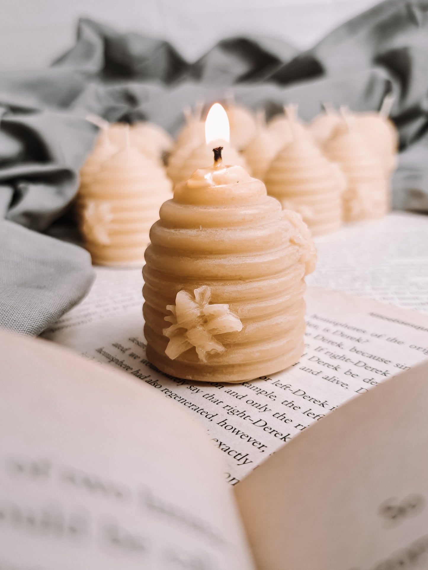 BEESWAX CANDLE , Beehive shape , bee candles, natural bees products, bees wax votive, dinner candle, tealights
