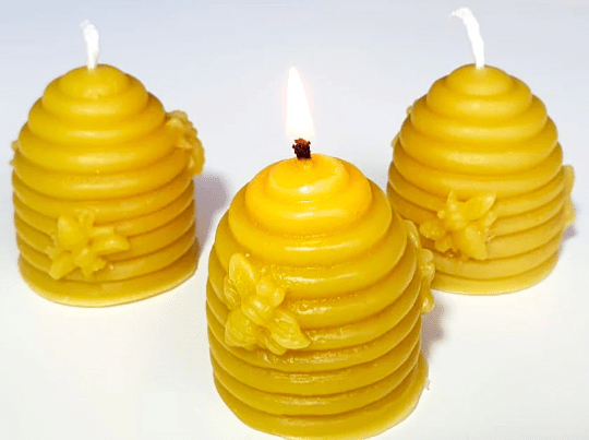 BEESWAX CANDLE , Beehive shape , bee candles, natural bees products, bees wax votive, dinner candle, tealights