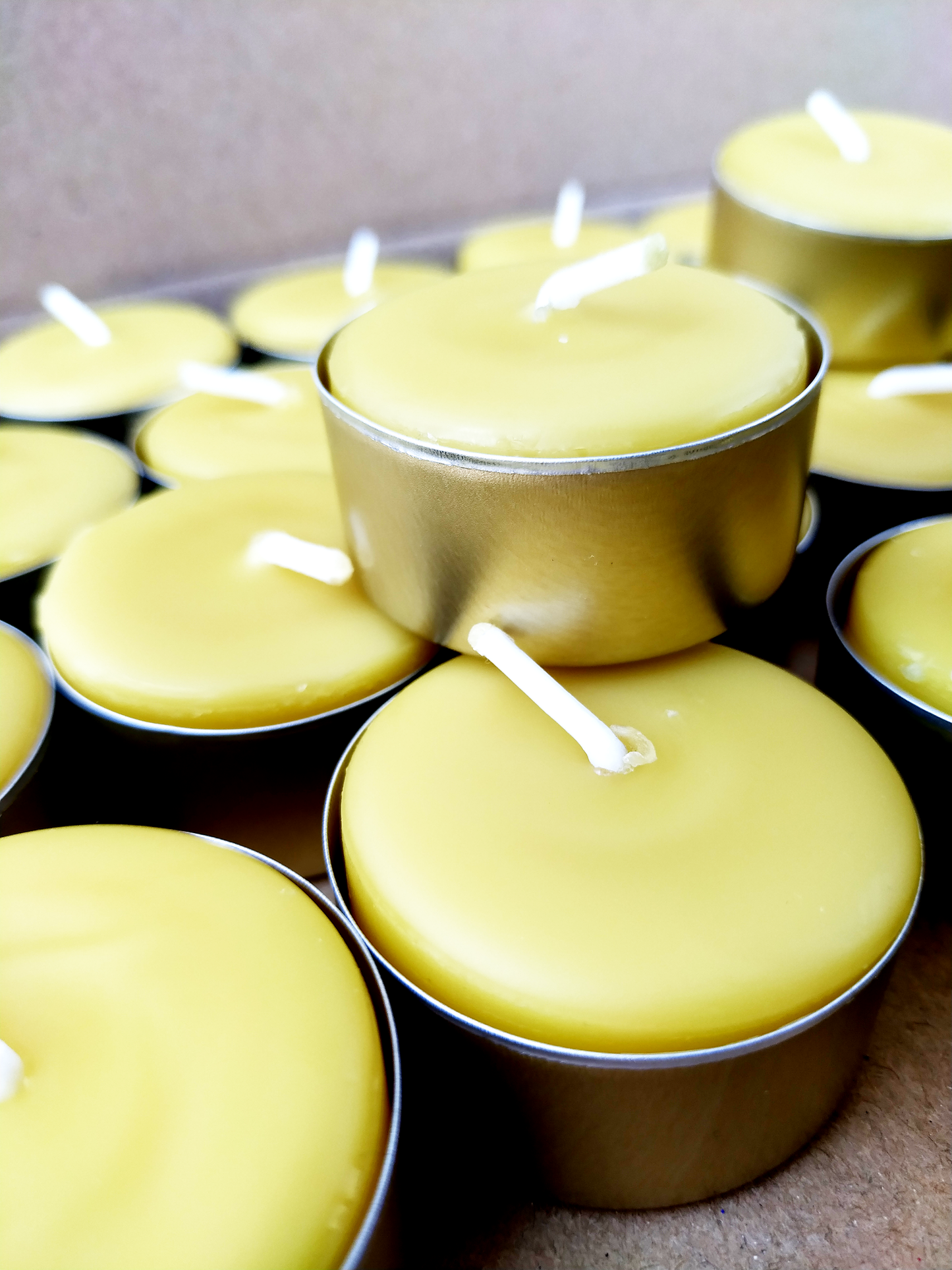 PURE Beeswax tealights, Hand poured, natural tea candles, 100% beeswax-various packs & refills - BEE Zero Waste
